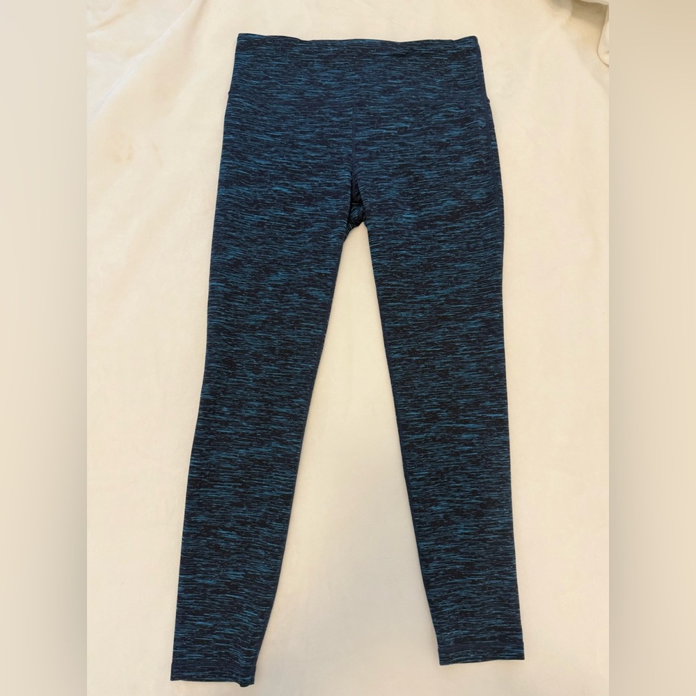 GAP Fit Women’s 7/8 Leggings - Heathered Blue and Black - size Large